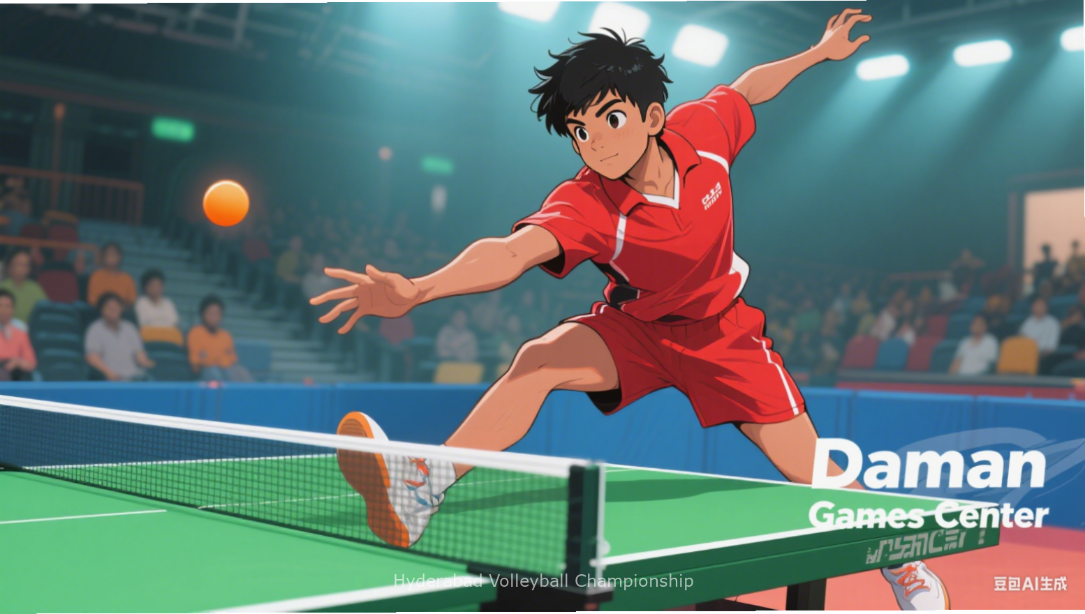 Hyderabad Volleyball Championship game screenshot showing intense match action